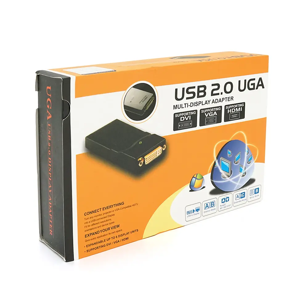 Конвертер Voltronic USB 2.0 в HDMI / VGA / DVI, Black, Box - фото 2