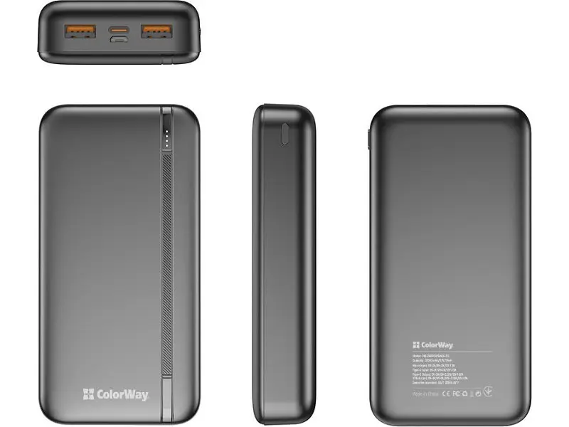 Зовнішній акумулятор (Power Bank) ColorWay 20000mAh 22.5W Black (CW-PB200LPB4BK-PD) - фото 4