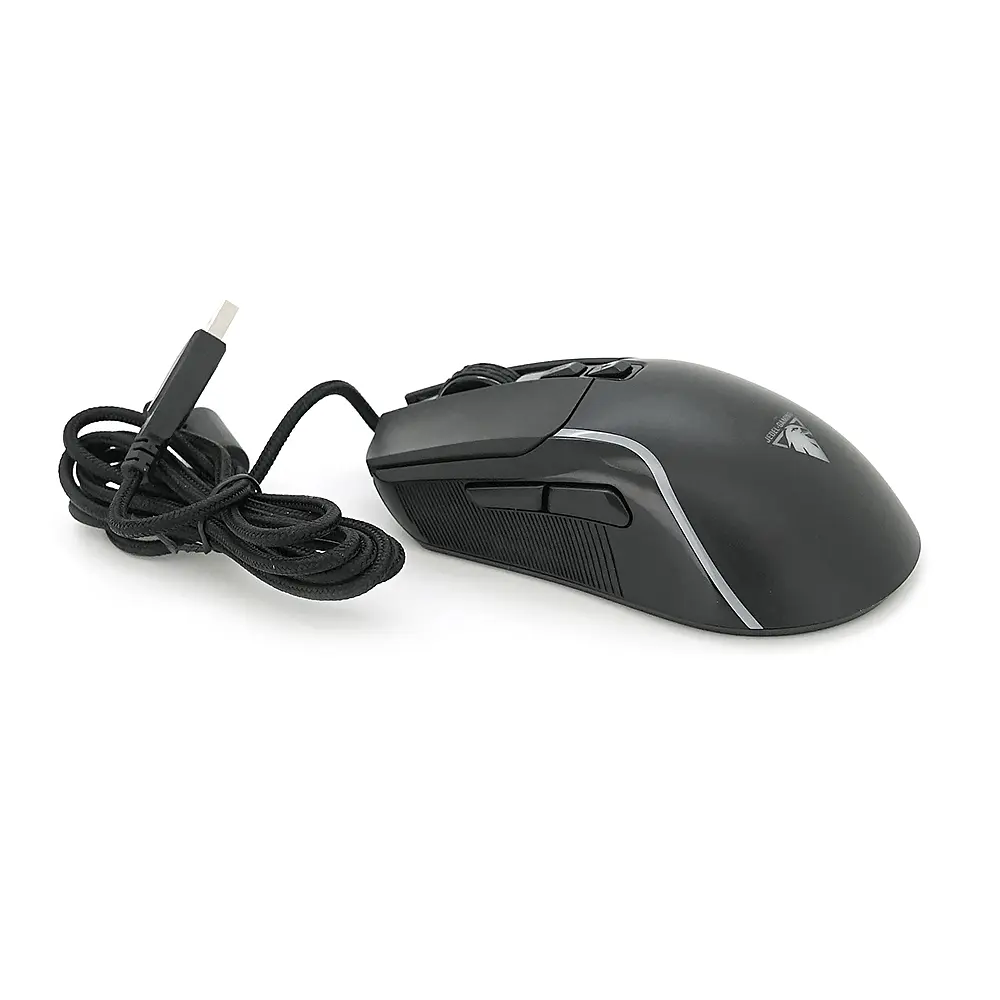 Миша провідна JEDEL GM109, 7 кнопок, 800/1600/2400/4800/6000/12400DPI, кабель 1,35 м. RGB підсвічування. Black. Box - фото 3