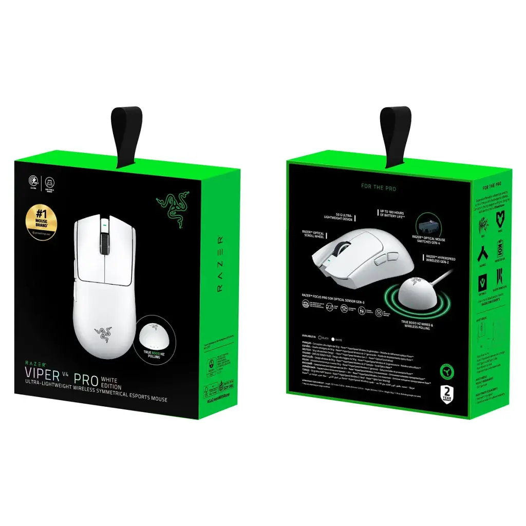 Мишка RAZER Viper V4 PRO Wireless, White (RZ01-05630200-R3G1) - фото 7
