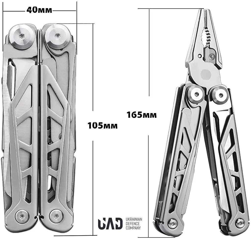 Мультитул UAD MasterGear 17 інструментів сталевих чорний Чорний - фото 8
