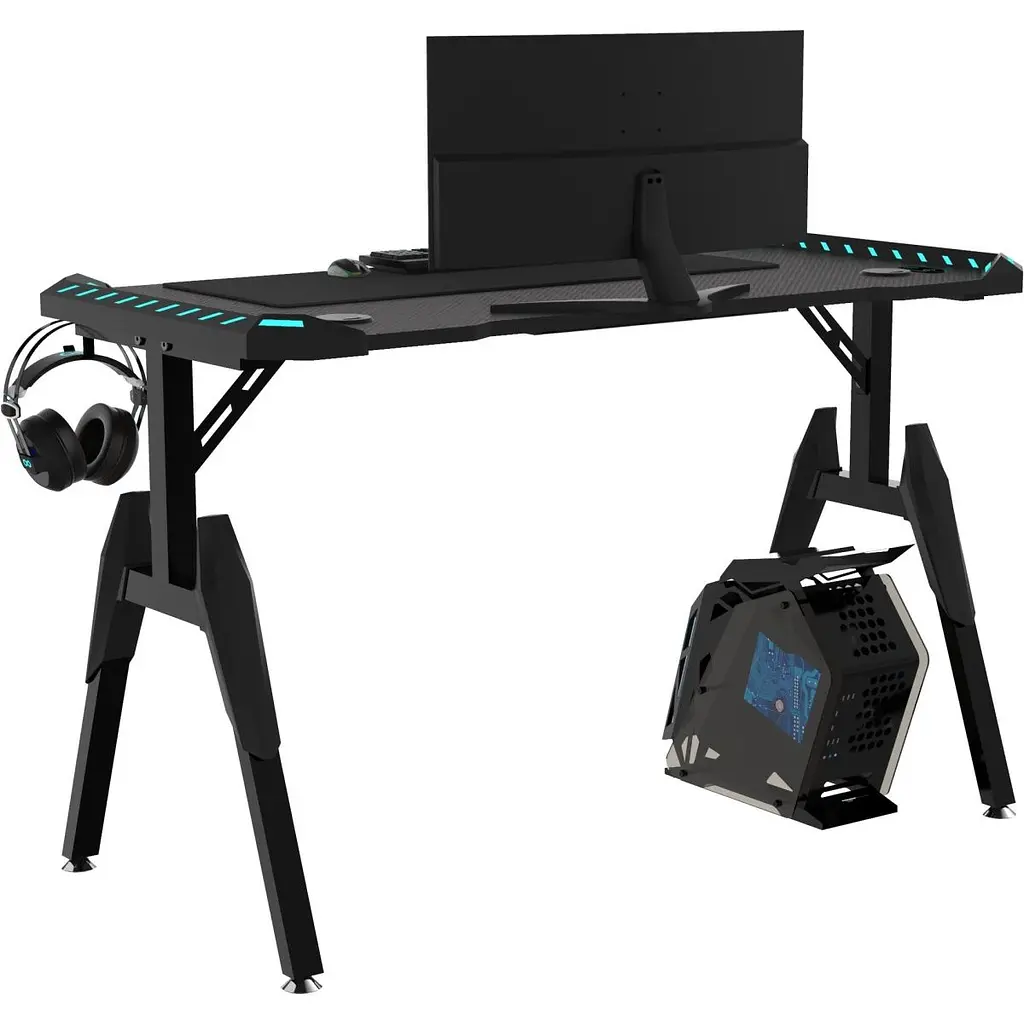 Комп'ютерний ігровий стіл GT Racer T-1444 Black [125870] - фото 8