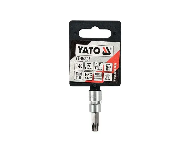 Головка торцева Yato квадрат 1/4" TORX Т40 L= 37 мм (YT-04307) - фото 3