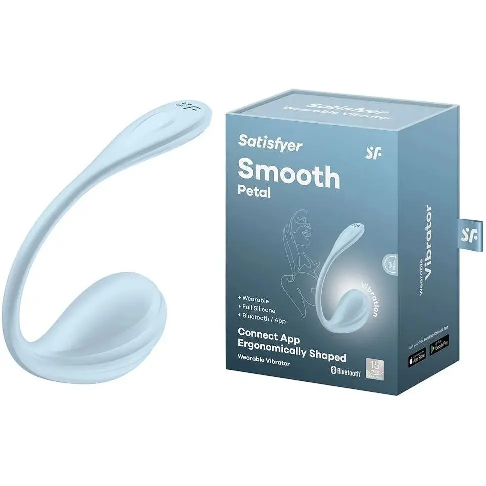 Смарт-віброяйце Satisfyer Smooth Petal Connect App Light Blue - фото 7