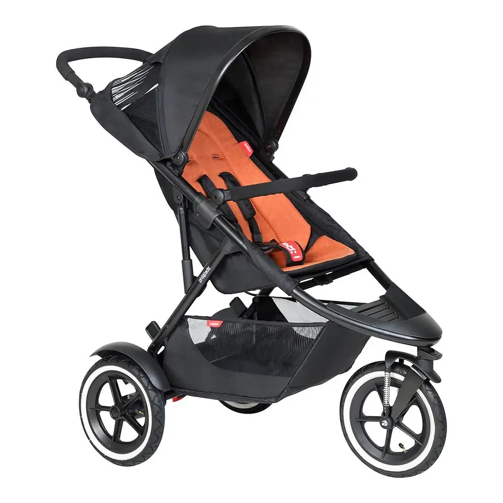 Беговая коляска для погодок и двойни Phil&Teds Sport + вкладка, коралловый - фото 8