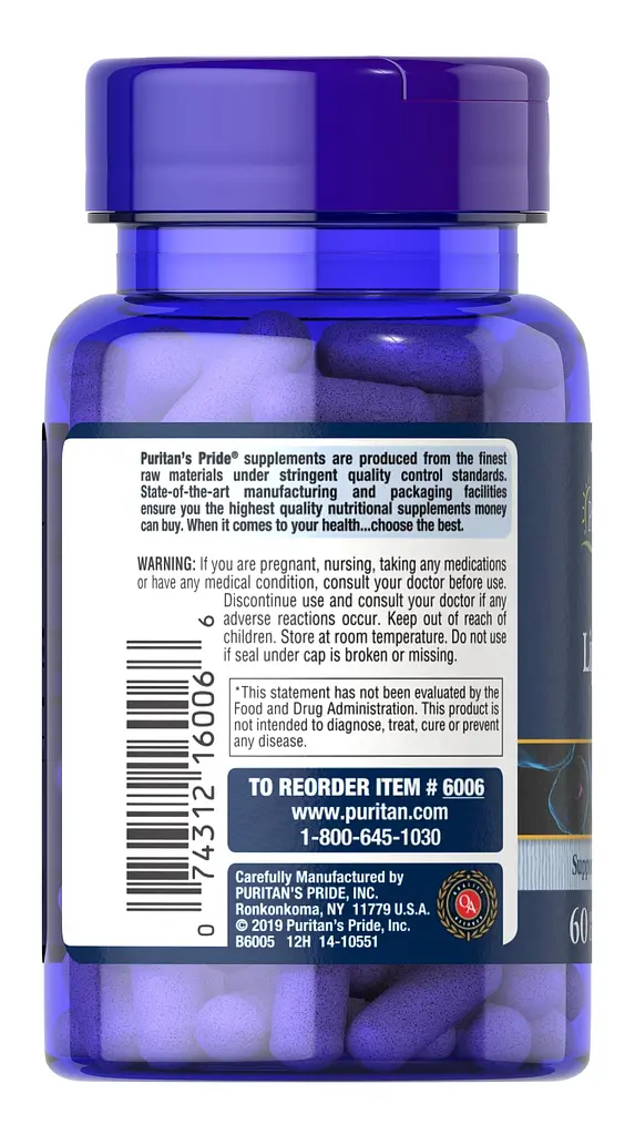 Альфа-липоевая кислота Puritan's Pride Alpha Lipoic Acid 100 mg 60 капсул - фото 3