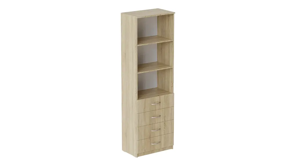 Шафа Анжело Ferrum-decor на 3 полиці з 4 ящиками 1900x600x380 ДСП Дуб Сонома 16 мм (FRD-104986) - фото 2