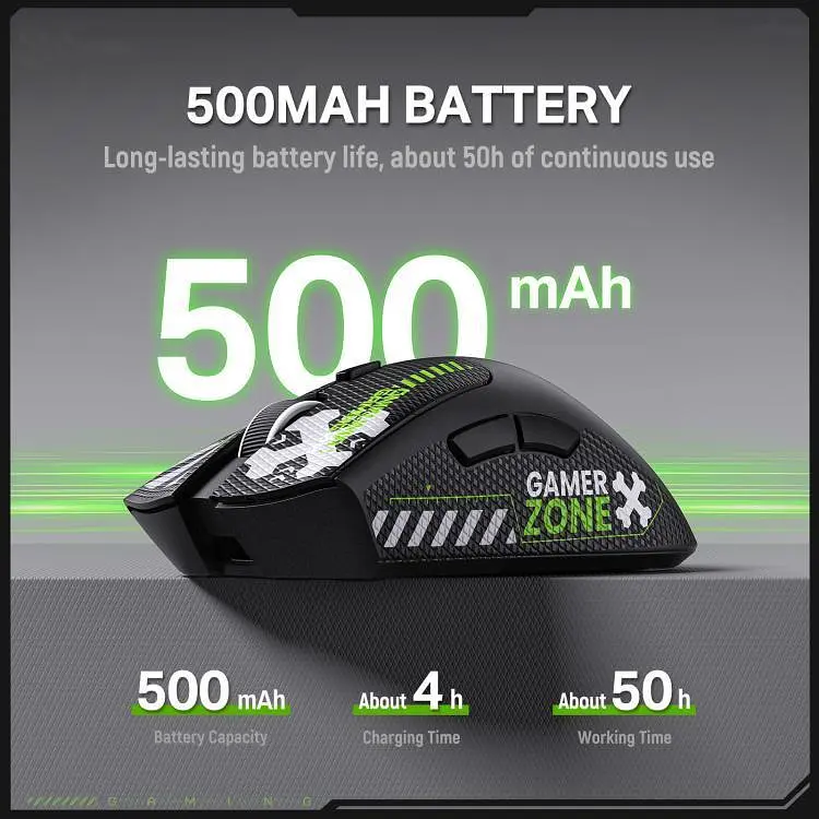 Компьютерная мышка Onikuma 12800 DPI 3 режима подключения (Bluetooth/2.4GHz/кабель Type-C) для ПК - фото 3