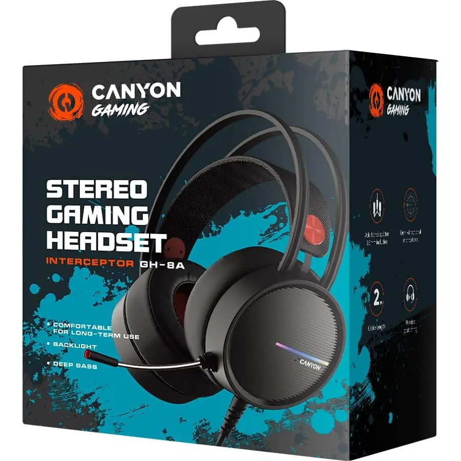 Ігрова гарнітура Canyon Interceptor GH-8A Black/Orange (CND-SGHS8A) - фото 7