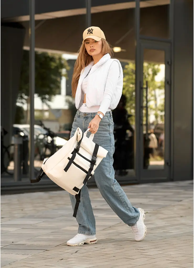 Рюкзак ролл Sambag унісекс RollTop LTT білий 41 x 30 x 16 см (24238008) - фото 5