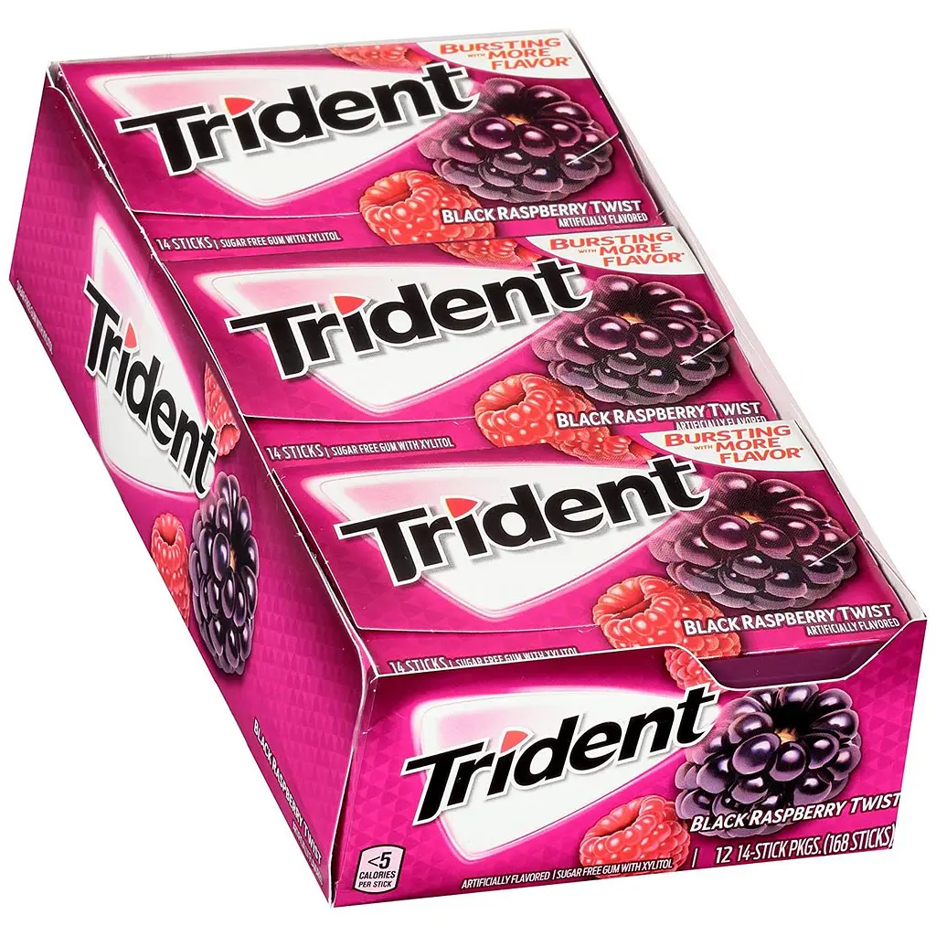 Жуйки Trident black raspberry twist 14 sticks - фото 2