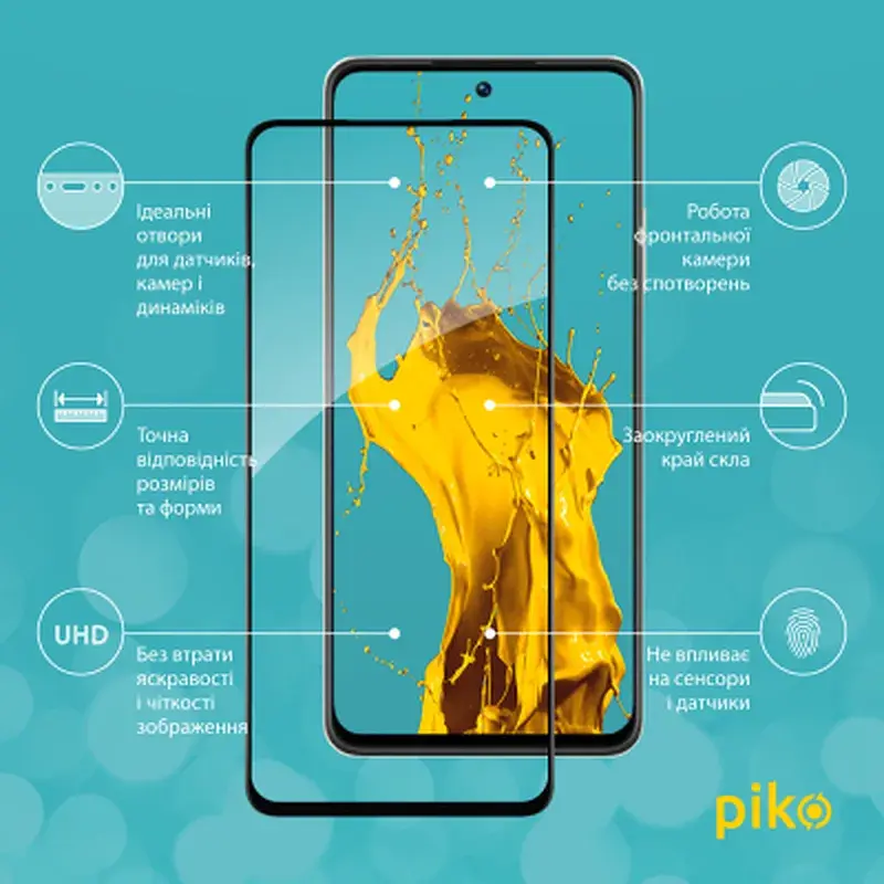 Скло захисне Piko Full Glue Tecno Spark 9 Pro Black (1283126547348) - фото 2