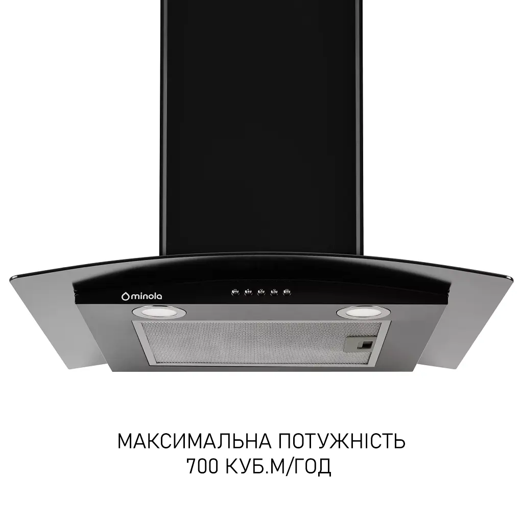 Вытяжка декоративная со стеклом Minola MTG 6242 BL LED - фото 2