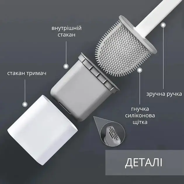 Туалетний йоржик із гнучкою силіконовою щіткою / Йоржик для унітазу - фото 3