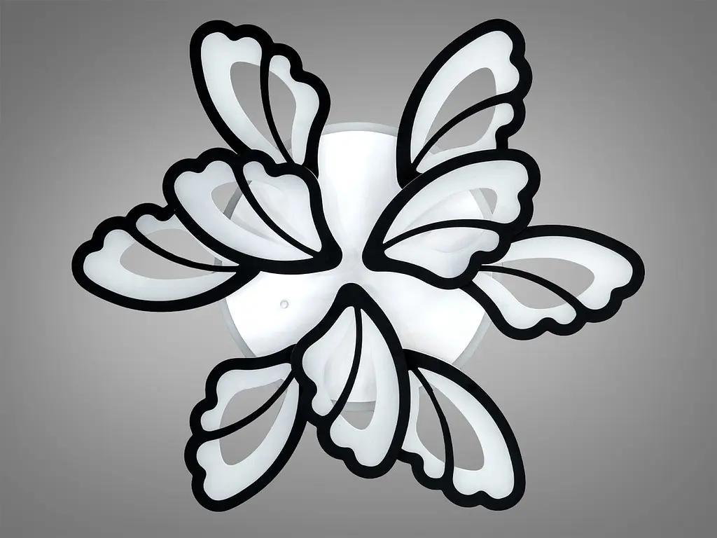 Стильна стельова LED-люстра для спальні Diasha 8166/6+3BK чорна, 9 модулів, 140 Вт, 75 см, до 20 м2 - фото 4