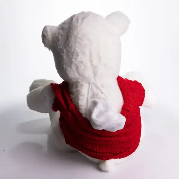 Мягкая игрушка с пледом Мишка Тедди в красном свитере белый плюшевый плед игрушка подушка детская ТМ COLORFUL HOME 509-35WR - фото 3