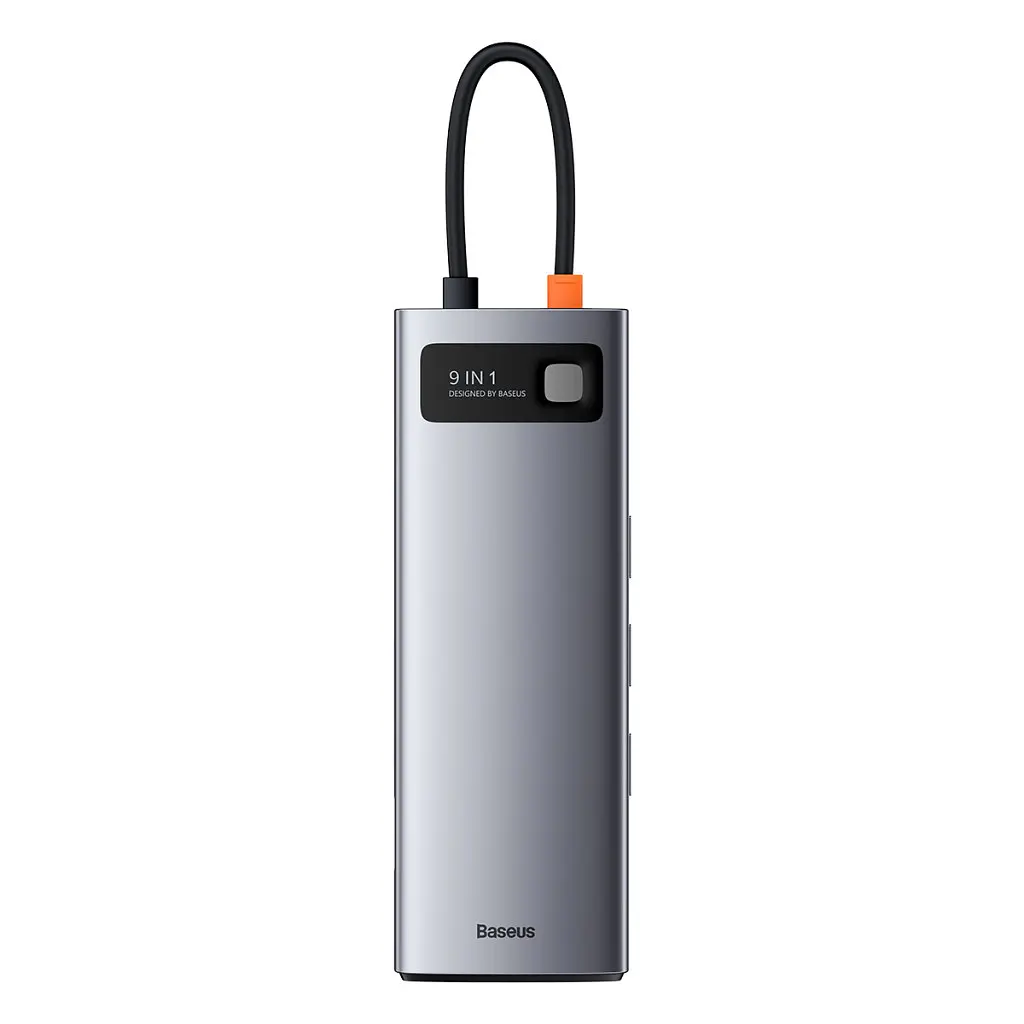 Концентратор Baseus USB3.1 Type-C to USB C(PD)100W/HDMI 4K 30Hz/VGA/USB3.2/RJ45/SD+TF,9in1 Grey (CAHUB-CU0G) - фото 3