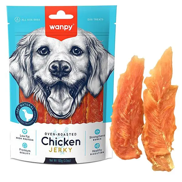 Wanpy Chicken Jerky ВАНПІ КУРЯЧЕ ФІЛЕ В’ЯЛЕНЕ ласощі для собак, 100 г