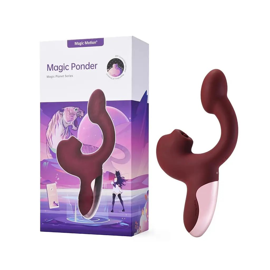 Смарт-вібратор Magic Motion Ponder Red, подвійна стимуляція, віброяйце+язичок для клітора - фото 6