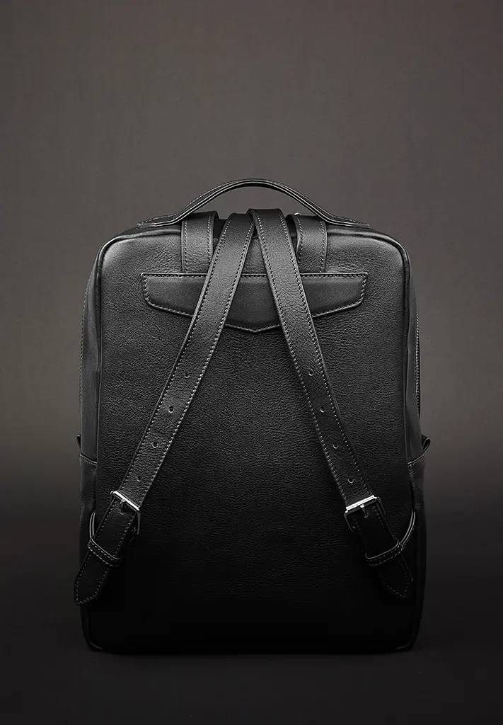 Шкіряний жіночий міський рюкзак на блискавці Cooper чорний - фото 5