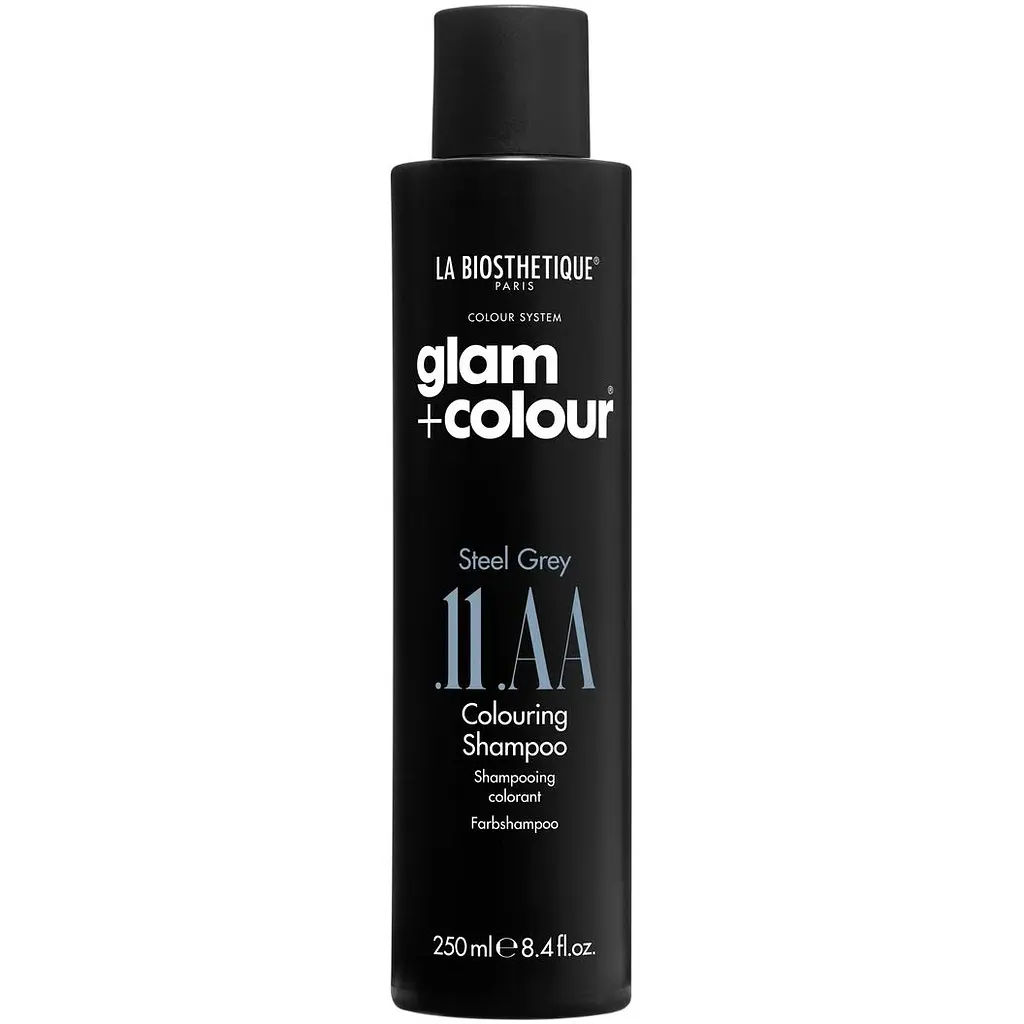 Шампунь для нейтралізації жовтого відтінку сивого волосся La Biosthetique Glam Color Shampoo Steel Gray 11, 250 мл