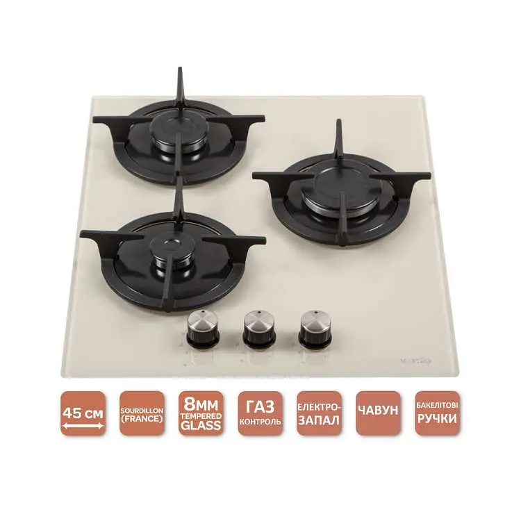 Варильна поверхня Ventolux HG430-G3G CS Ivory - фото 11
