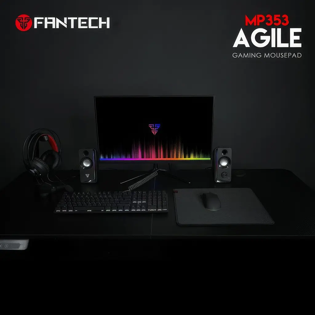 Ігровий килимок для миші чорний, велика ігрова поверхня для мишки Fantech Agile MP353 300*300*4 мм - фото 7