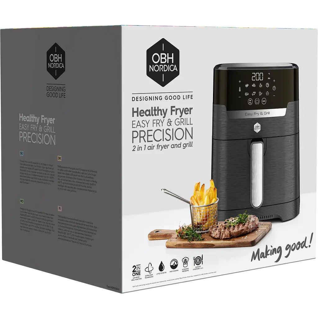 Мультипіч OBH Nordica EasyFry&Grill Precision 1550 Вт чорна (AG5058S0) - фото 3