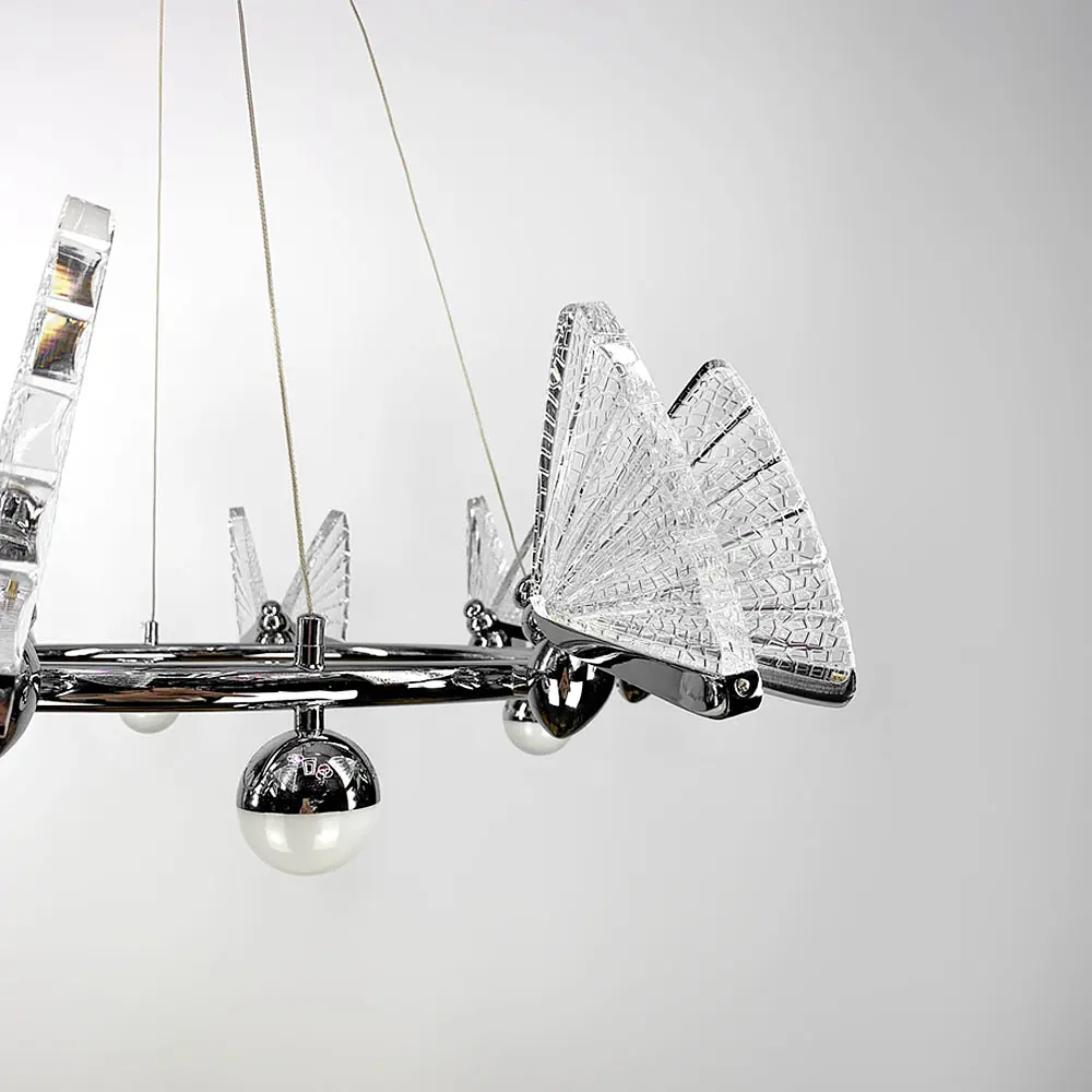 Светодиодная люстра с 8 бабочками в серебряном корпусе Ст. CA 02/8 CH | Line F - фото 5