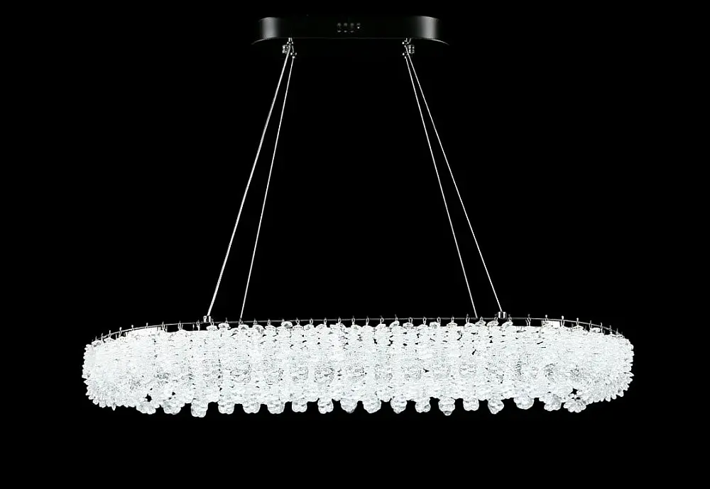 Сучасна підвісна кришталева люстра L33038/800x380/1 LED (CH) - хром, 120 Вт, діаметр 80 см, від 17 до 25 м2 - фото 4