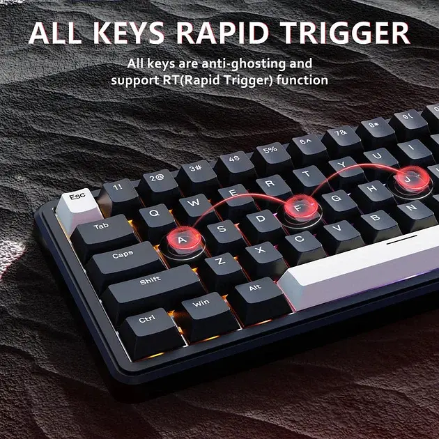 Ігрова дротова магнітна клавіатура Attack Shark X65 HE / Magnetic Switch / 8К / RGB / 65% / Black - фото 5