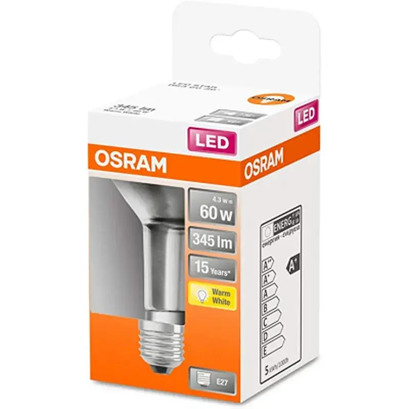Лампочка Osram LED R63 60 4,3W/827 230V GL E27 (4058075125988) - фото 2