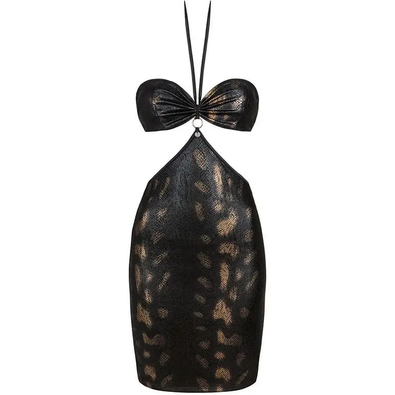 Сукня під зміїну шкіру Obsessive Vivianty dress чорна XS/S - фото 5