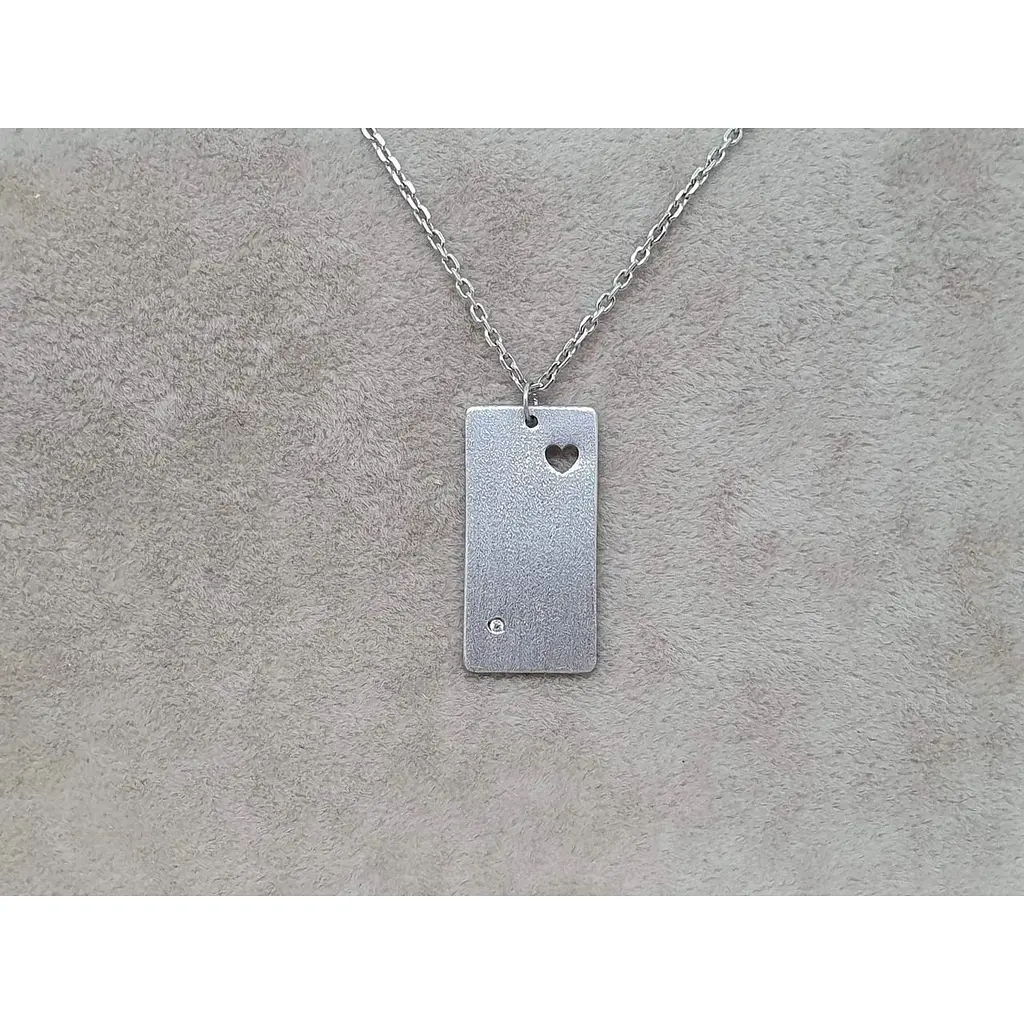 Срібне кольє Qvaliz для гравіювання з фіанітом. 90801262 - фото 2