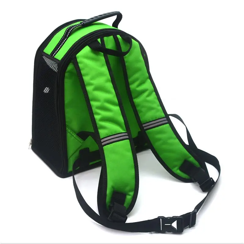 Рюкзак для переноски кошек и собак Zoo-hunt Лоренс салатовый №1 21х32х35 см - фото 3