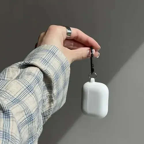 Чохол з карабіном CasePro Protective Silicone Case для AirPods 3 Advanced Ash - фото 4