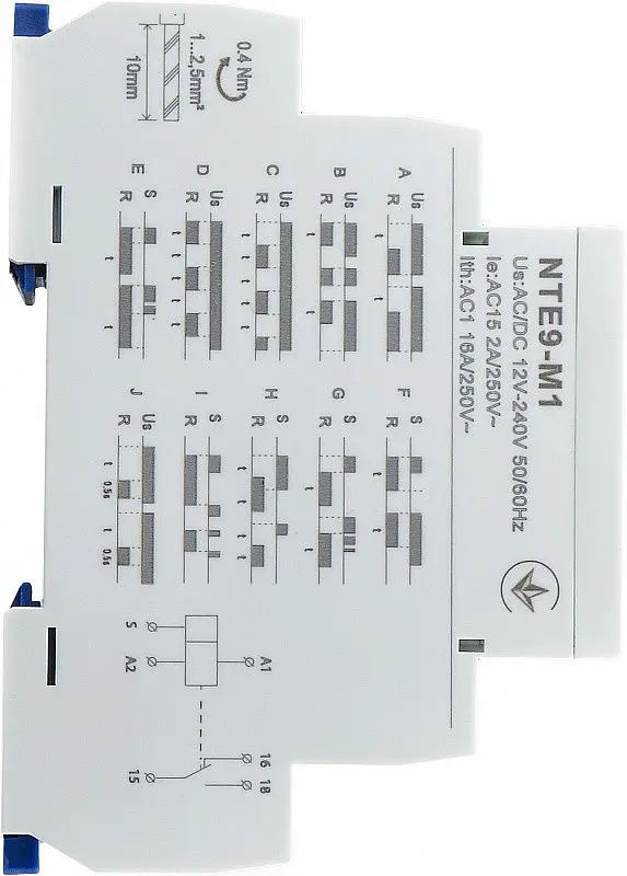 Реле времени многофункциональное NTE9‑M1 AC/DC 12‑240V АСКО‑УКРЕМ (A0010240005) - фото 3