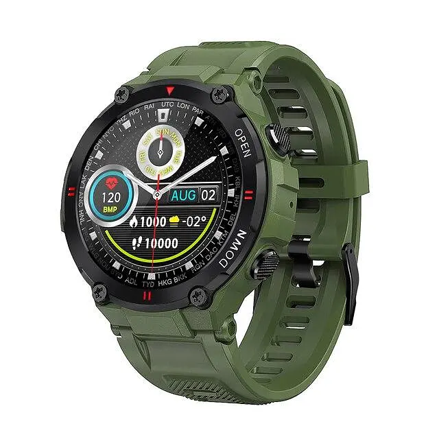 Смарт-годинник Lemfo K22 силіконовий ремінець black green (16359) - фото 3