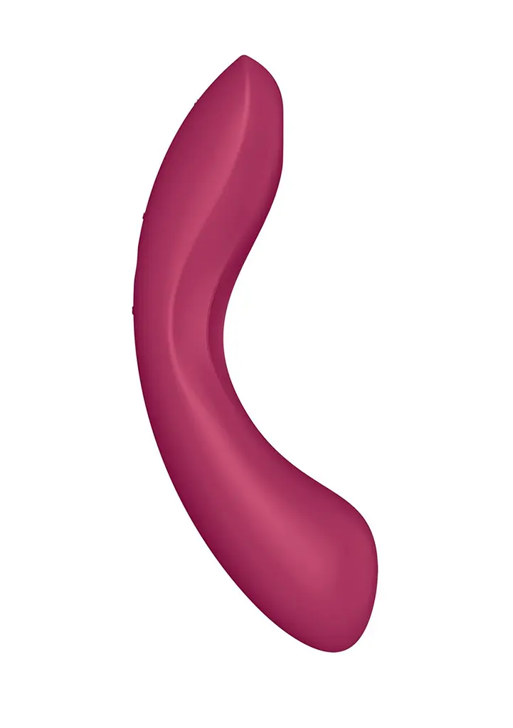 Вакуумний стимулятор клітора з вібрацією Satisfyer Curvy Trinity 1 бордовий - фото 5