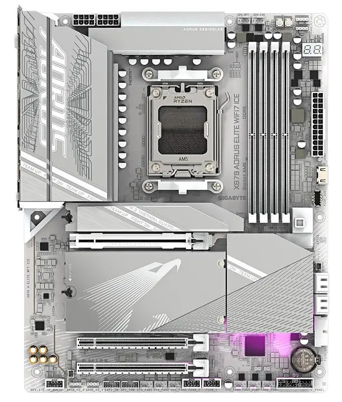 Материнская плата Gigabyte X870 Aorus Elite WiFi7 Ice Socket AM5 - фото 2