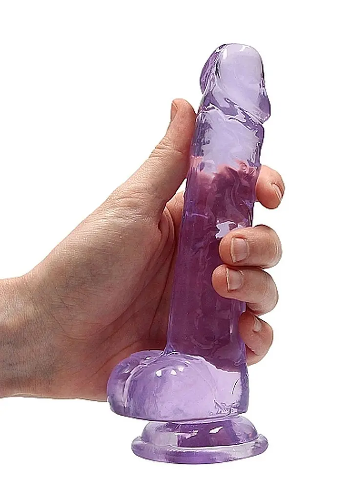 Фалоімітатор RealRock Crystal Clear 7”, 19 см (фіолетовий) - фото 5