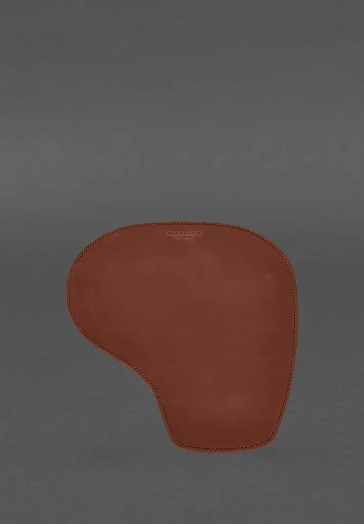 Коврик для мышки "Грушка" из натуральной кожи светло-коричневый Crazy Horse - фото 3