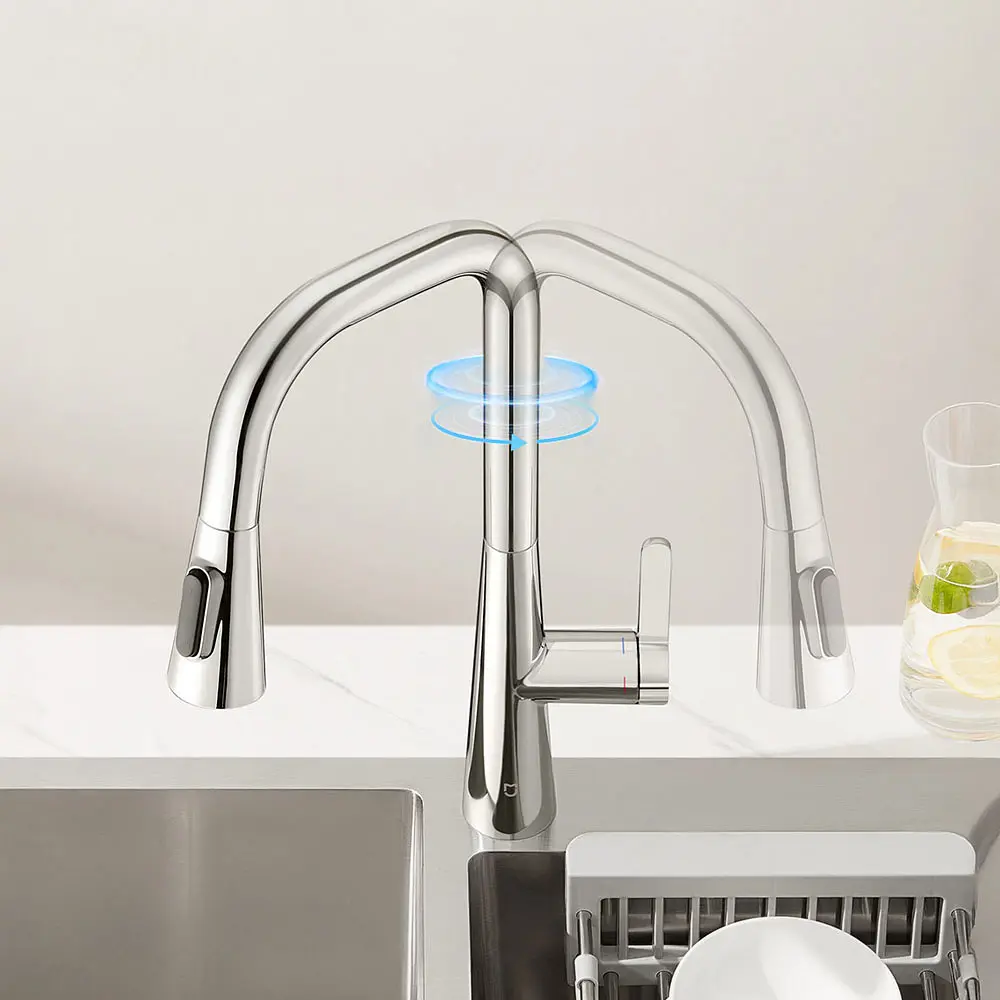 Выдвижной кухонный смеситель Xiaomi MiJia Pull-out Kitchen Faucet S1 (MJCLSCFLT01DB) - фото 7