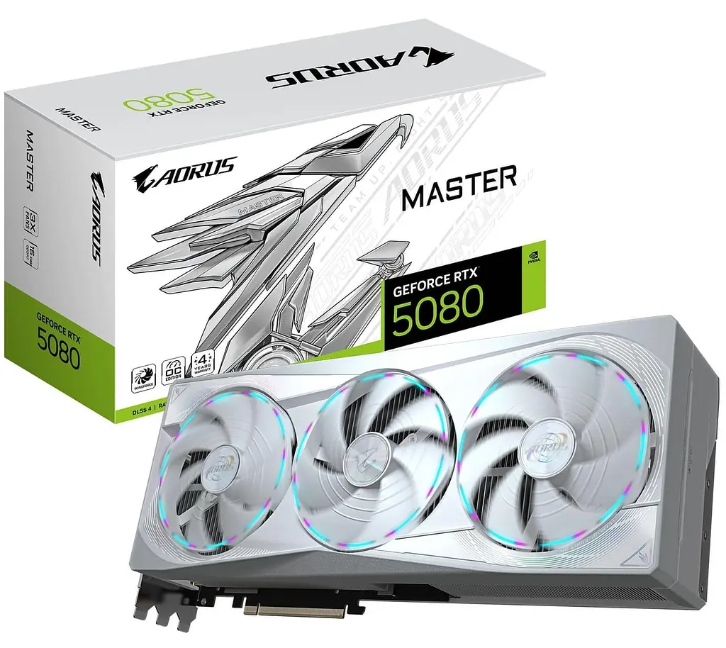 Відеокарта GIGABYTE RTX 5080 16GB AORUS MASTER ICE (GV-N5080AORUSM ICE-16GD) (GDDR7, 256 bit, PCI-E v5.0 x16) - фото 10