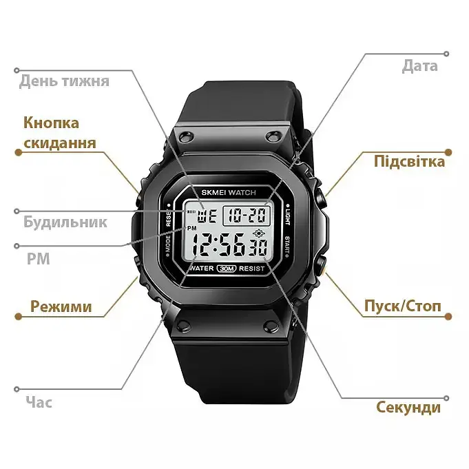 Мужские наручные часы Skmei 1796 (Черный) - фото 4