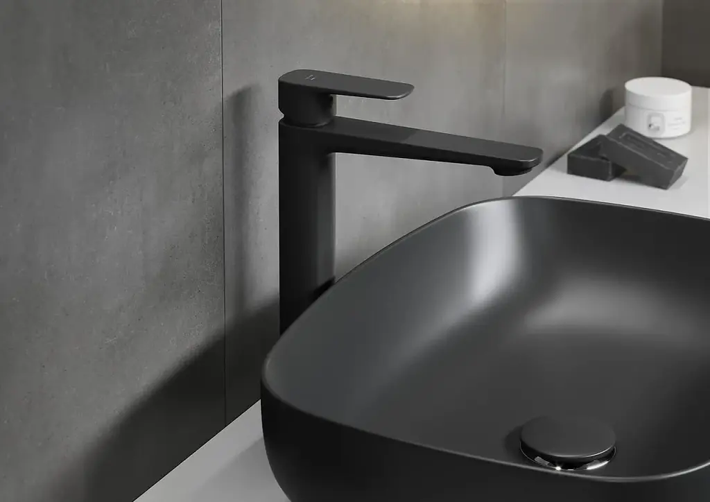 Змішувач для умивальника Cersanit Larga S951-391 високий одноважільний Чорний 30412 - фото 4
