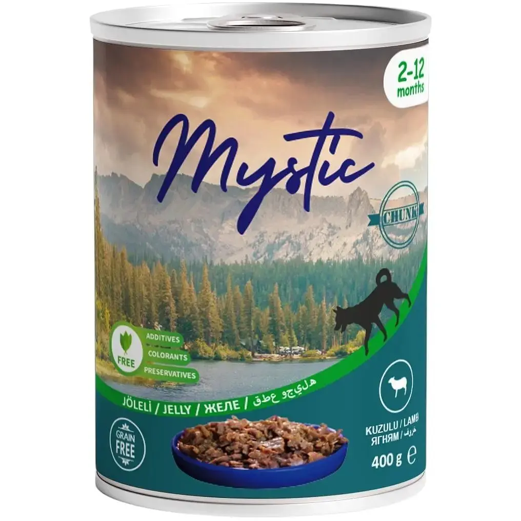 Вологий корм для цуценят Mystic шматочки ягнятини в желе 400 г (609157)