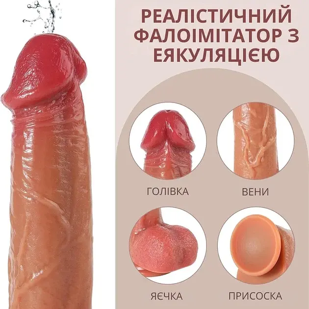 Фалоімітатор I’MCUM Real Cum Master з функцією еякуляції Тілесний (IM-KYJ220) - фото 6