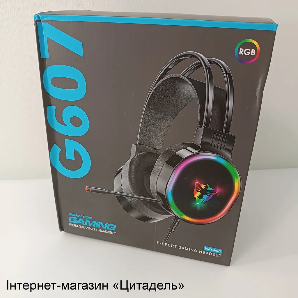 Наушники игровые G607 USB с микрофоном/регулировкой громкости и RGB подсветкой - фото 8
