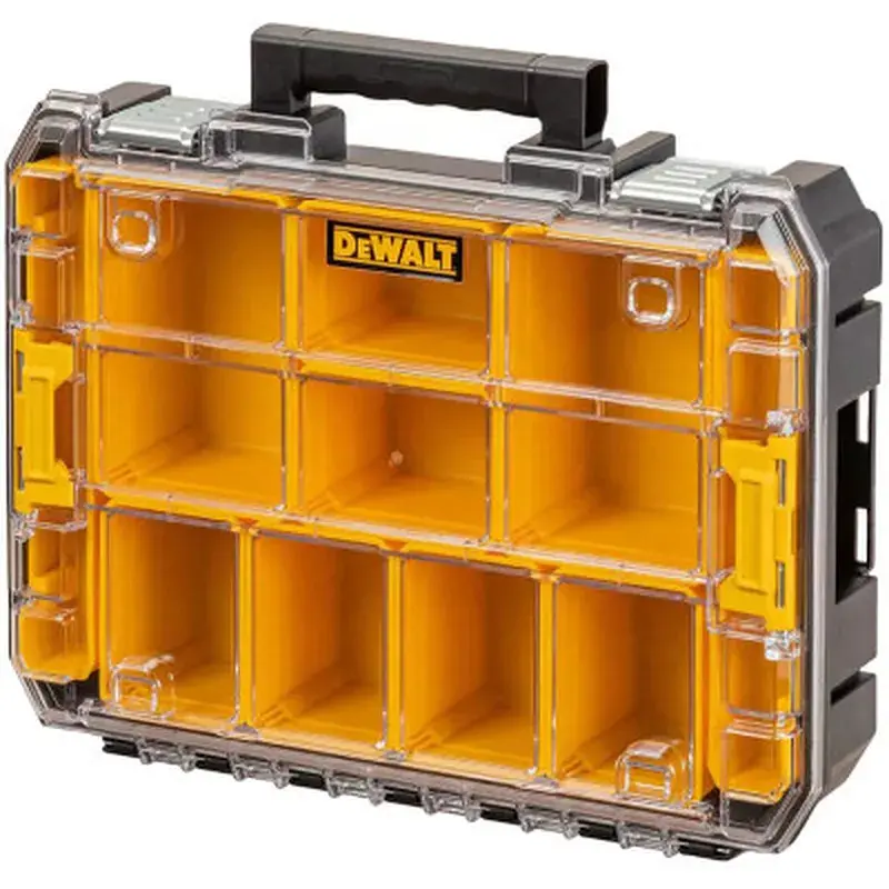 Ящик для інструментів DeWALT TSTAK, прозора кришка, 10 чашок, IP54 (DWST82968-1) - фото 3